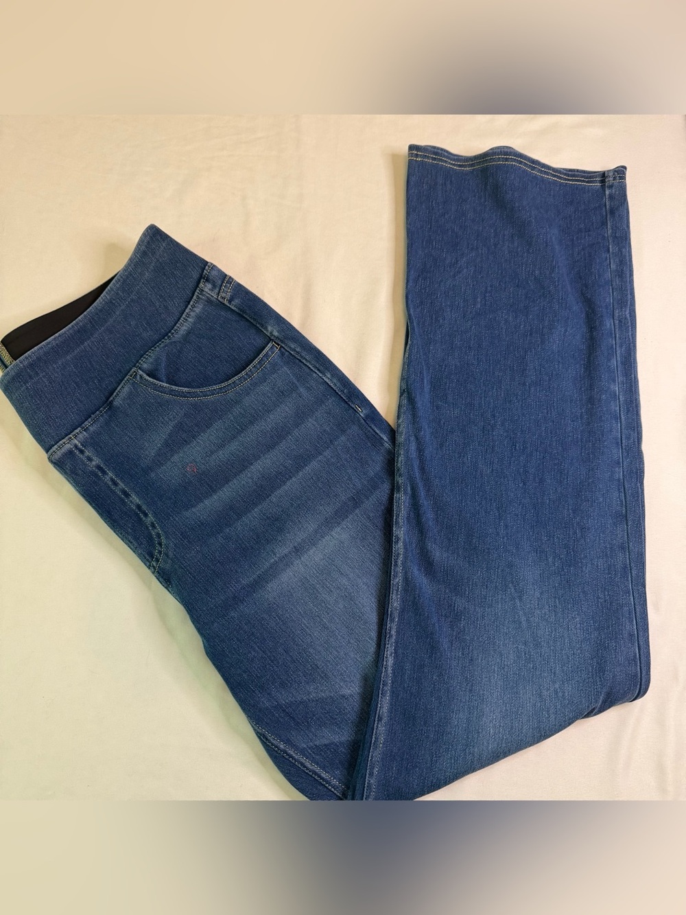 Halara Women’s Large Regular Blue High Waist Pull On Wide Leg Stretch Jeans